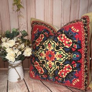 20”x20” oversize boho mosaic square —SARO LIFESTYLE‎